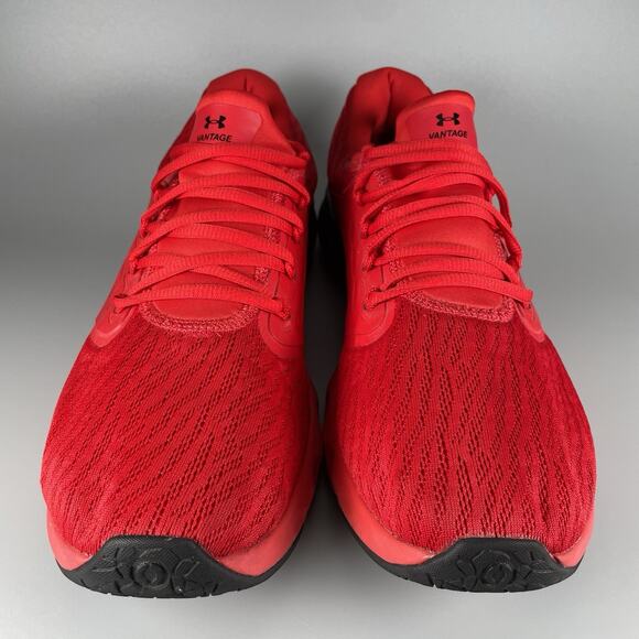 Under Armour Charged Vantage Men’s 12 Red Black Running Shoes Athletic Sneakers - Picture 2 of 9